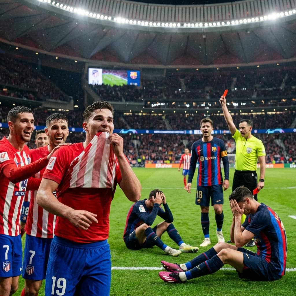 Красная карточка и гол Альвареса: «Барса» терпит поражение в Мадриде