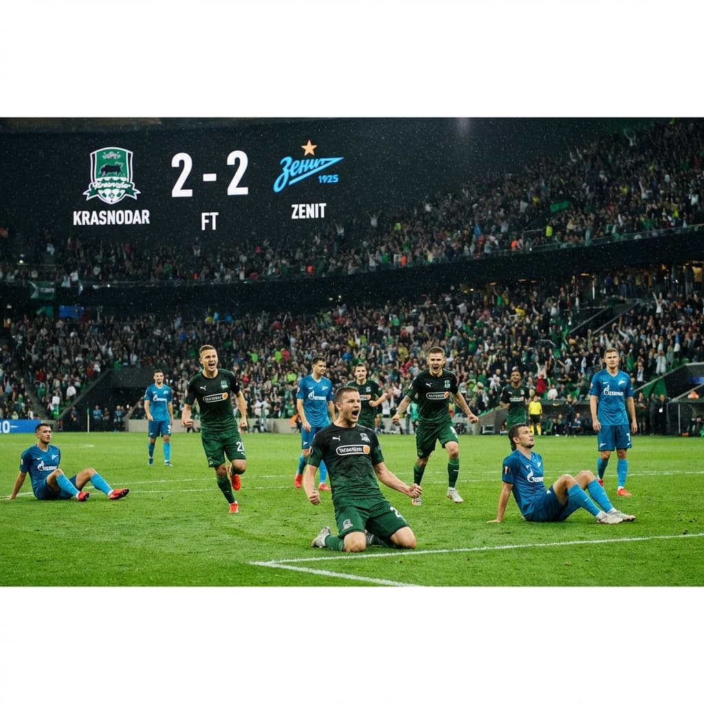 Непредсказуемая ничья: «Краснодар» спасся в матче с «Зенитом»